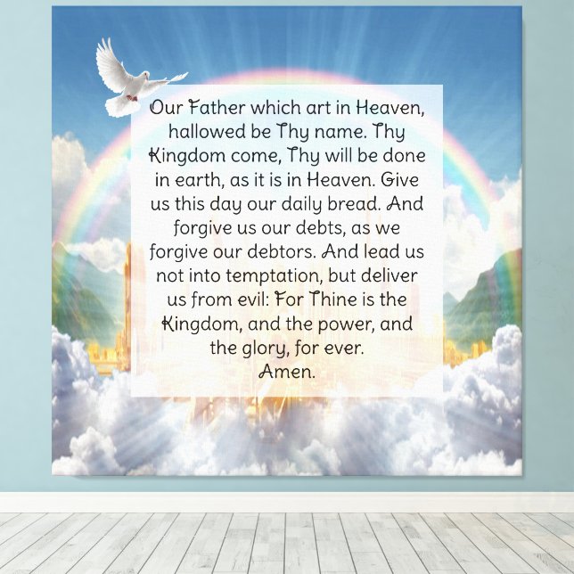 Lord's Prayer Canvas Print (Insitu(Wood Floor))