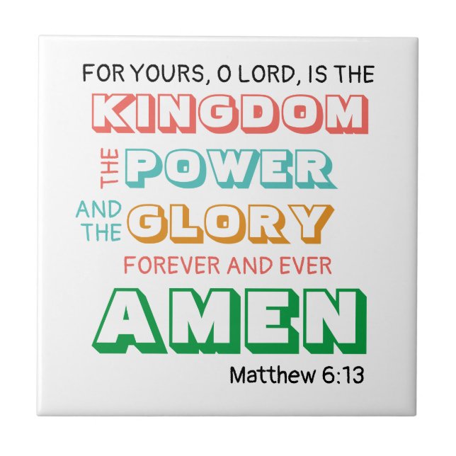 LORDS PRAYER Christian Tile (Front)