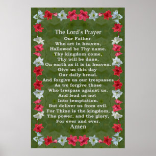 Lord's Prayer in a Amaryllis Frame Poster