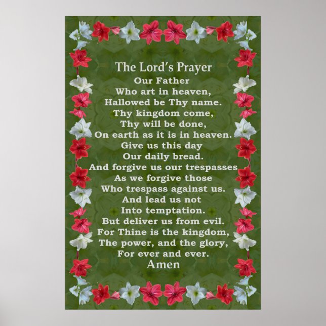 Lord's Prayer in a Amaryllis Frame Poster (Front)
