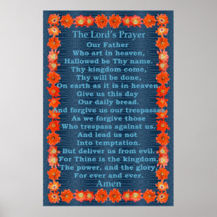Lord's Prayer in a Hedgehog Cactus Frame Poster