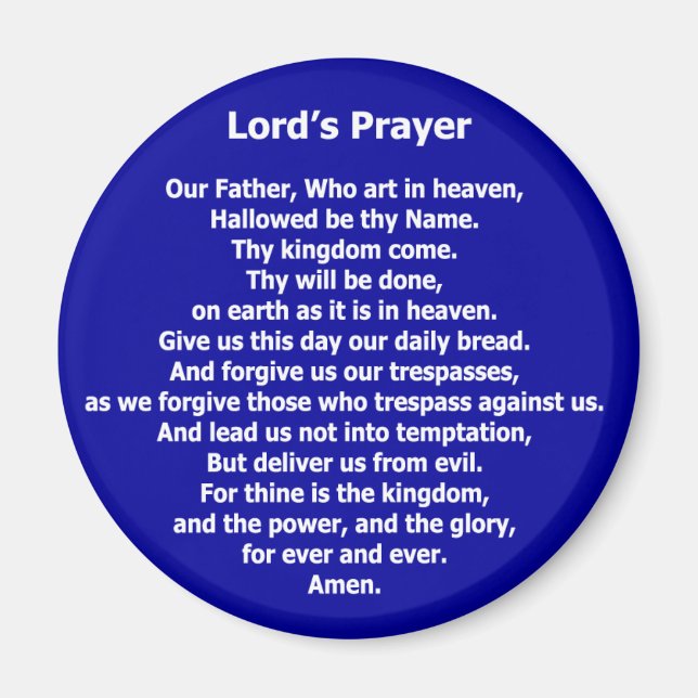 Lord's Prayer Magnet - Blue (Front)