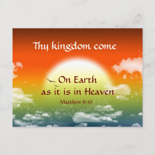 Lord's Prayer Matthew 6:10 Thy Kingdom Come Postcard