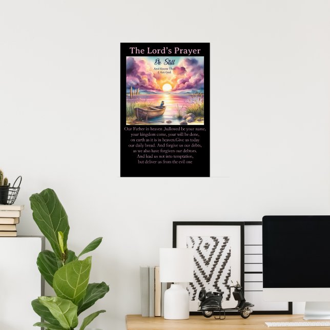 Lord's Prayer Serene Shoreline Artwork Poster (Home Office)