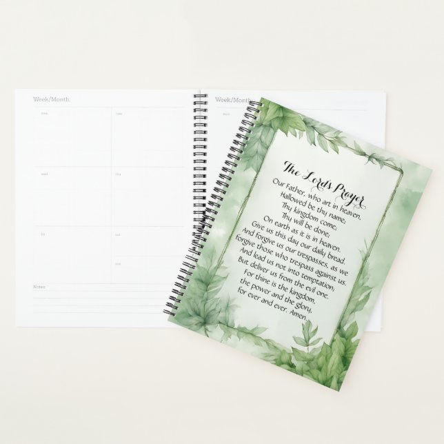 Lord's Prayer Watercolor Botanical Poster Print Planner (Display)