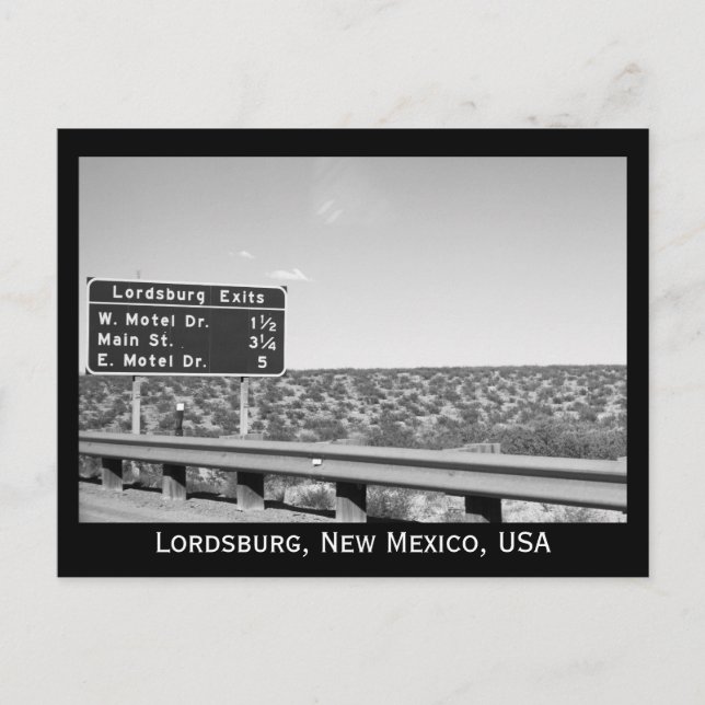 Lordsburg New Mexico Black and White Photograph Postcard (Front)