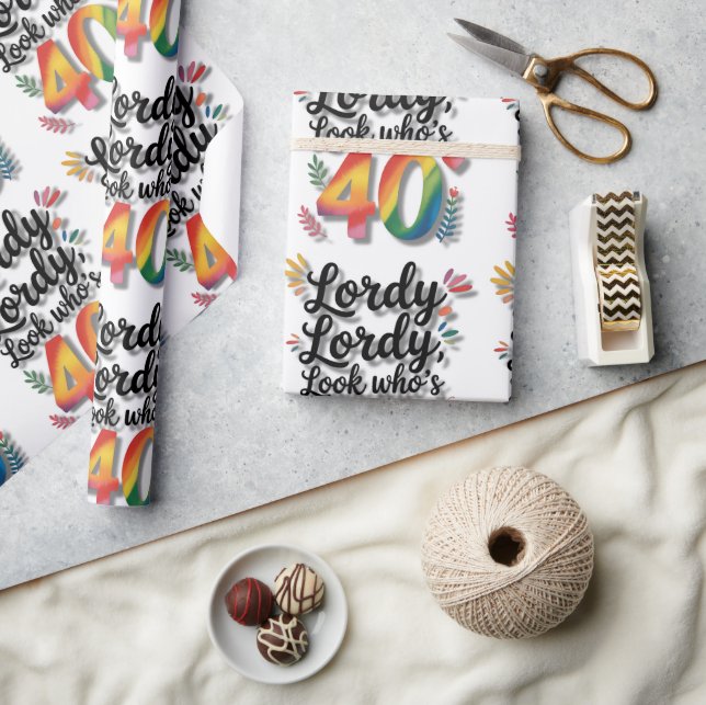 Lordy Lordy Look Who’s 40 Birthday Party  Wrapping Paper (Crafts)