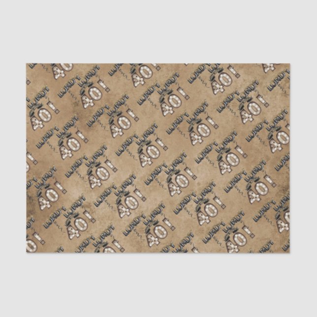 Lordy Lordy Look Who's 40 Birthday Balloons Tissue Paper (Front)