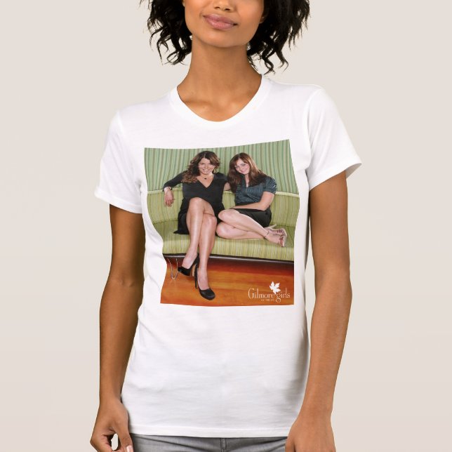 Lorelai & Rory Sitting on Couch Portrait T-Shirt (Front)