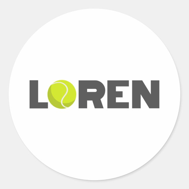 Loren Tennis Classic Round Sticker (Front)