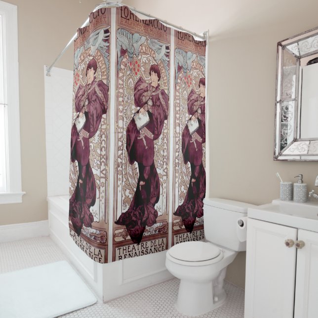 Lorenzaccio,Alphonse Mucha,Sarah Bernhardt,theatre Shower Curtain (In Situ)
