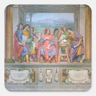 Lorenzo amongst the artists square sticker