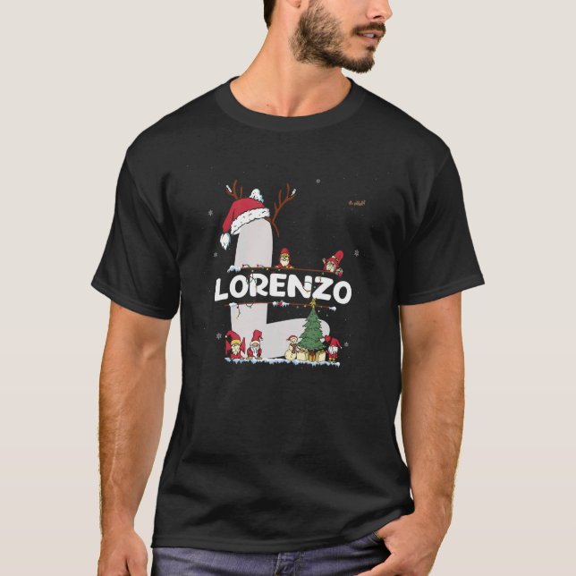 Lorenzo Christmas  W Lorenzo Name For  Xmas T-Shirt (Front)