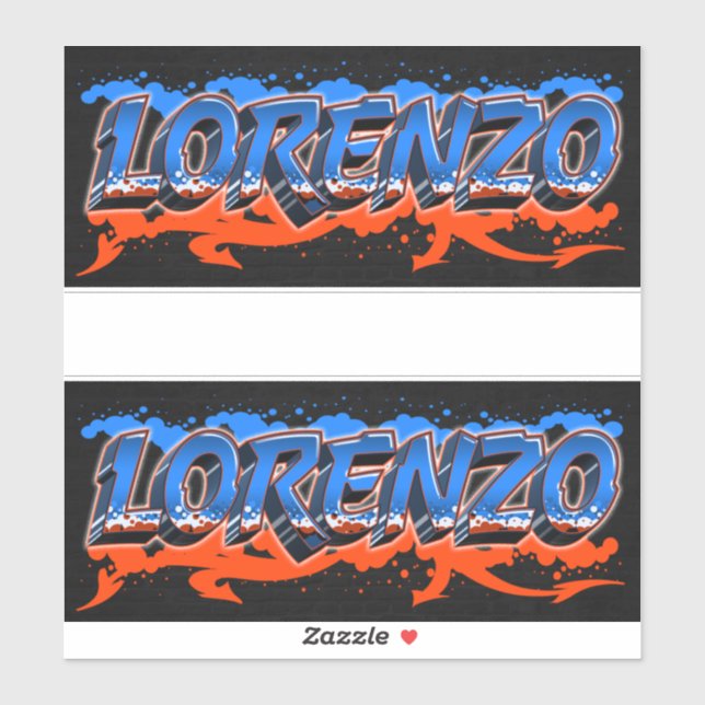 Lorenzo First Name Graffiti Sticker (Sheet)