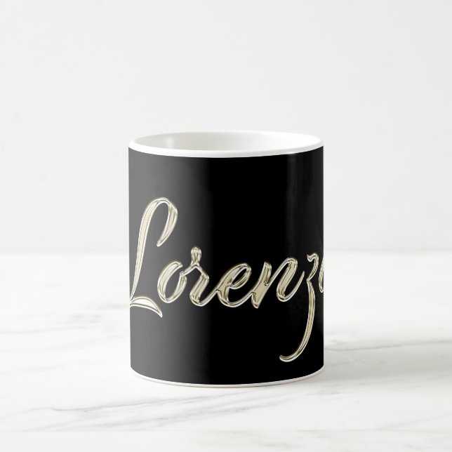 Lorenzo Name whitegold Tasse Teetasse Coffee Coffee Mug (Center)