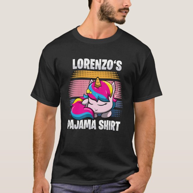 Lorenzo's Pajama  Personalised Sleeping T-Shirt (Front)