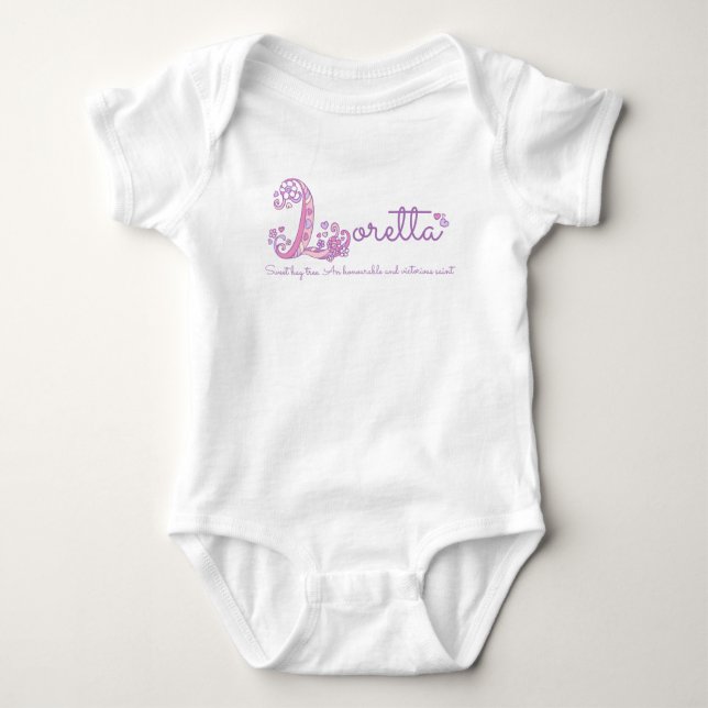 Loretta girls name meaning letter L monogram shirt (Front)