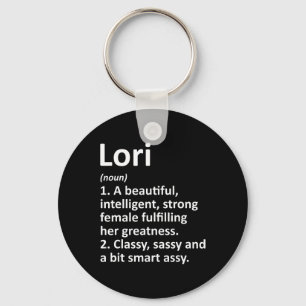 Lori Definition Personalised Name Funny Christmas Key Ring