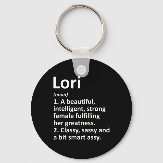 Lori Definition Personalised Name Funny Christmas  Key Ring (Front)