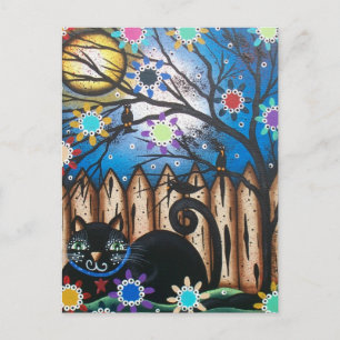 Lori Everett_ Day Of The Dead,Black Cat,Mexican Postcard