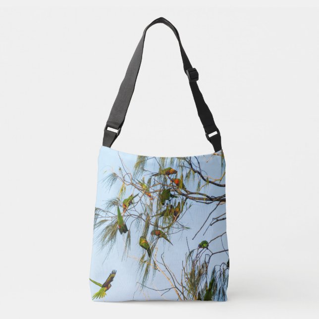 Lorikeets in Byron Bay Crossbody Bag (Front)