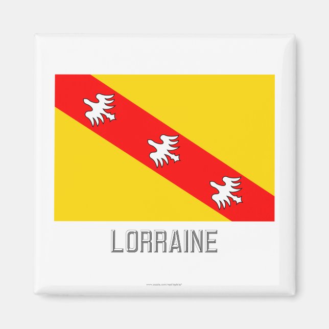 Lorraine flag with name magnet (Front)