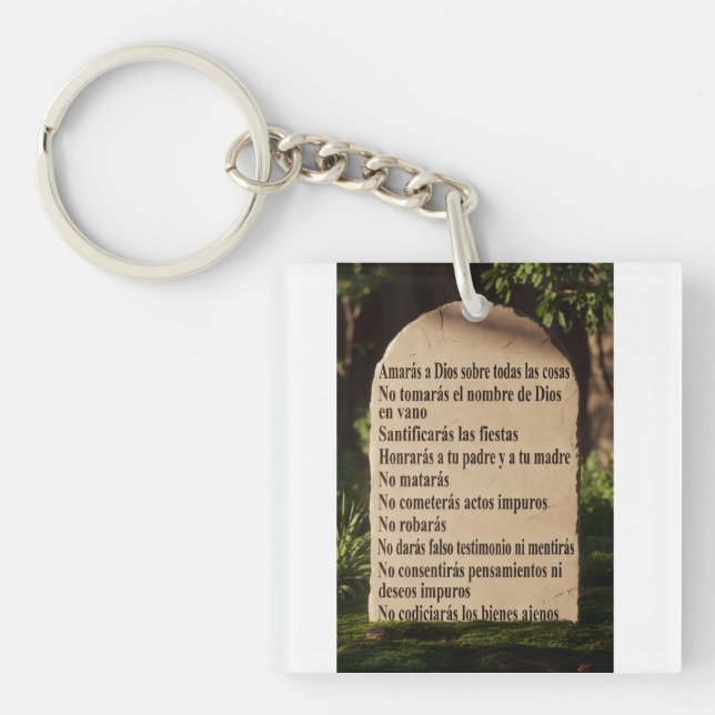 Los 10 mandamientos key ring (Front)
