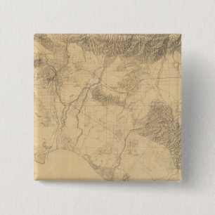 Los Angeles and San Bernardino Topography 15 Cm Square Badge