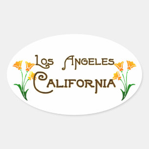 Los Angeles Art Deco Oval Logo Sticker