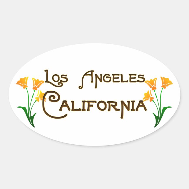Los Angeles Art Deco Oval Logo Sticker (Front)