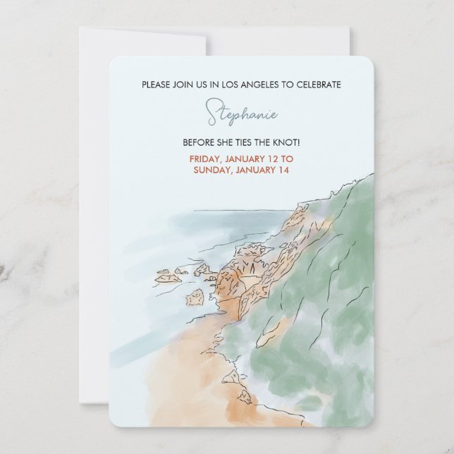 Los Angeles Bachelorette  Invitation (Front)