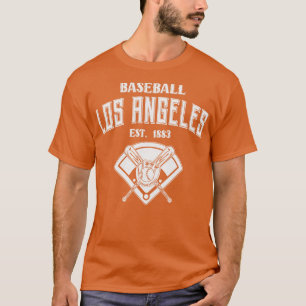 Los Angeles Baseball Est 1883 Vintage White Text T-Shirt