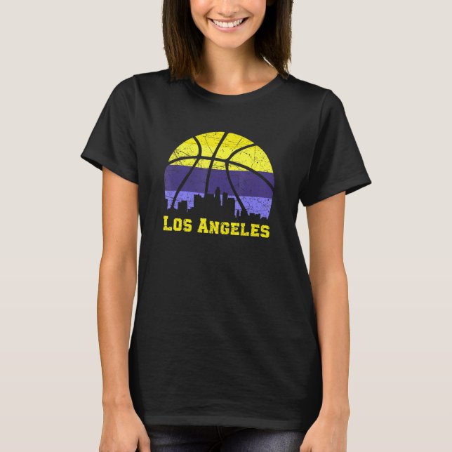 Los Angeles Basketball B Ball City California Stat T-Shirt (Front)