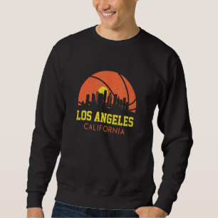 Los Angeles Basketball Fan Retro La City Skyline Sweatshirt