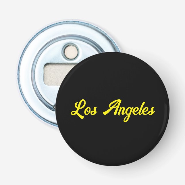 Los Angeles Button Bottle Opener  (Front)