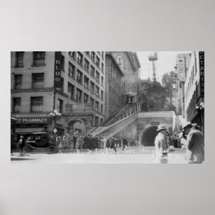 Los Angeles, CA Andels Flight Street Cars Poster