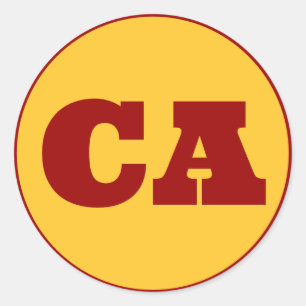 Los Angeles (CA) - Gold x Cardinal Classic Round Sticker