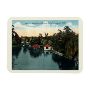 Los Angeles CA, Hollenbeck Park, Vintage Style Magnet
