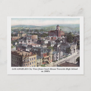 Los Angeles CA, View from Court House old postcard