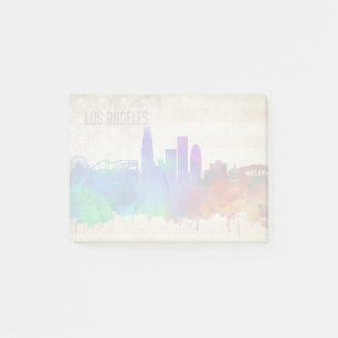 Los Angeles, CA Watercolor City Skyline Post-it Notes