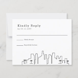 Los Angeles, Cali Wedding   Stylised Skyline RSVP