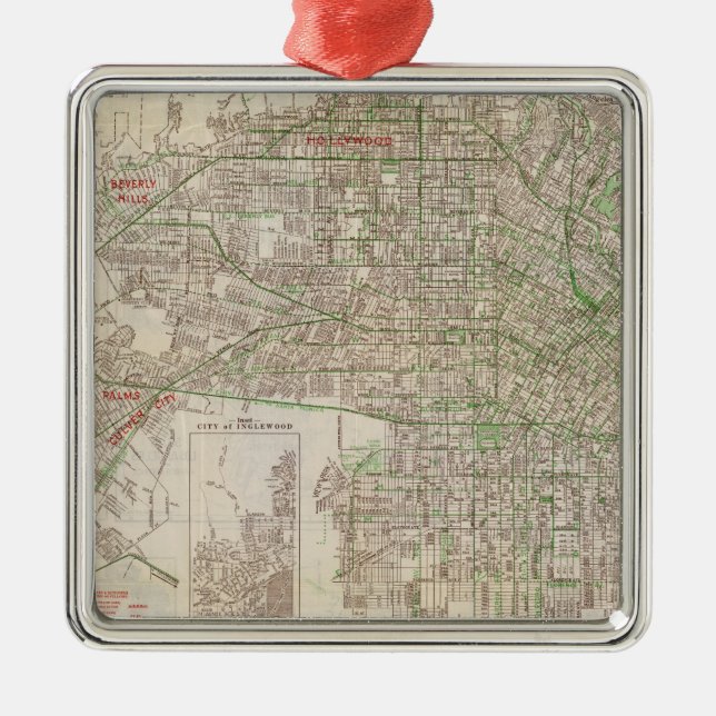 Los Angeles, California 2 Metal Tree Decoration (Front)