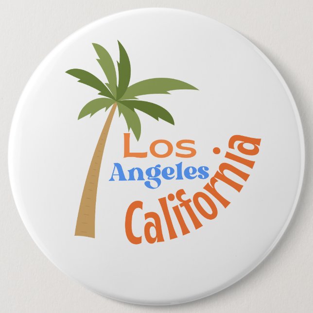 LOS ANGELES CALIFORNIA 6 CM ROUND BADGE (Front)