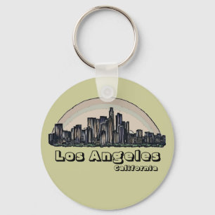 Los Angeles California artistic skyline keychain