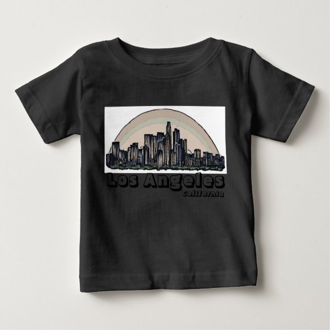 Los Angeles California artsy skyline baby Baby T-Shirt (Front)