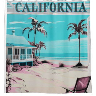 Los Angeles california beach home decor Shower Curtain
