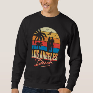 Los Angeles California Beach Surfing Surf Summer V Sweatshirt