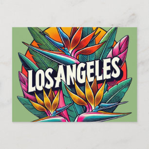 Los Angeles California Birds of Paradise Flowers  Postcard
