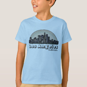 Los Angeles California boys artistic skyline tee