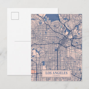 Los Angeles California Breezy City Map Travel Postcard